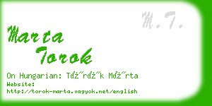 marta torok business card